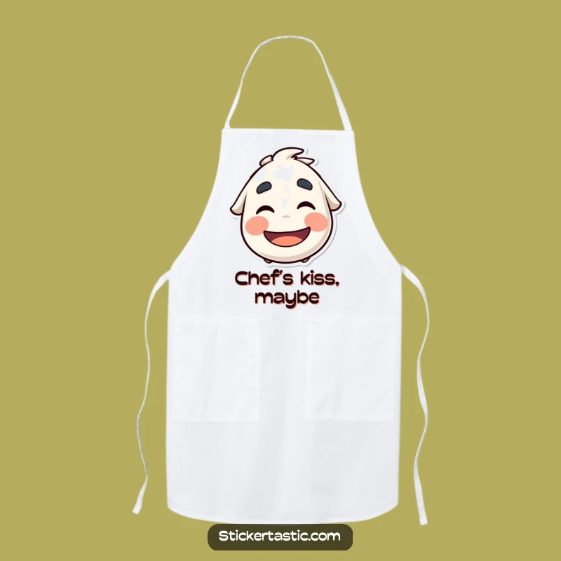 Funny Eyebrows Sticker Apron: Cook With a Smile!