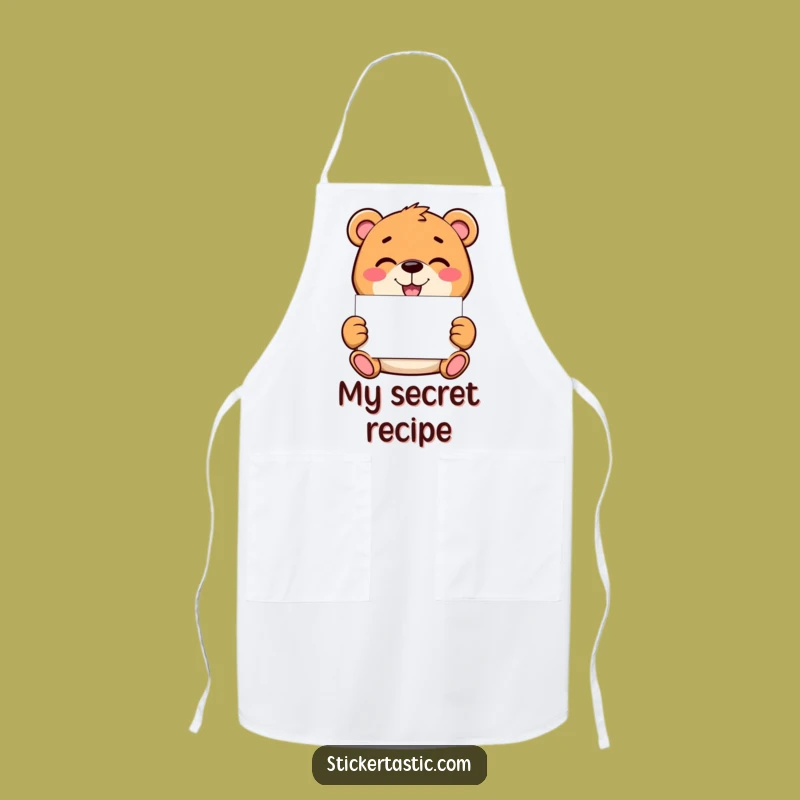 Funny Bear Chef Apron: Mischievous Character Kitchen Fun, Hilarious Gift!