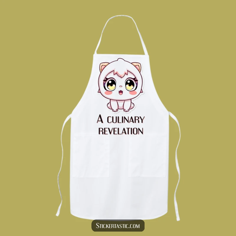 Funny Cook's Awe Apron: Admiring Stickers with Delight