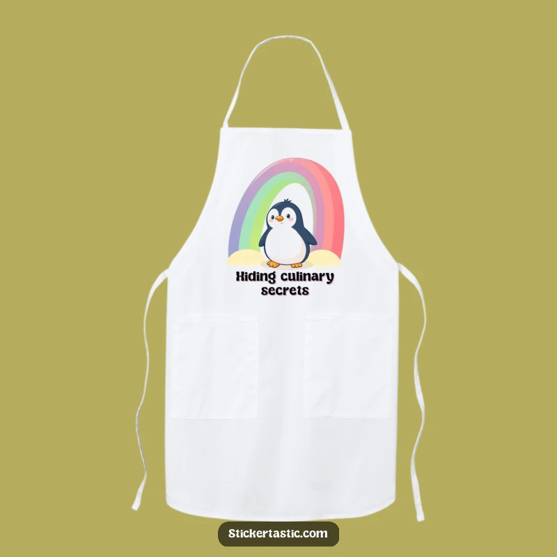 Funny Penguin Rainbow Apron: Kitchen Charm and Fun