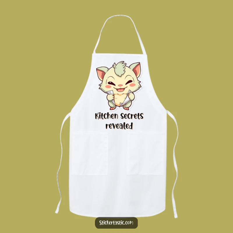 Funny Sticker Peeling Creature Apron - Kitchen Prankster Gift