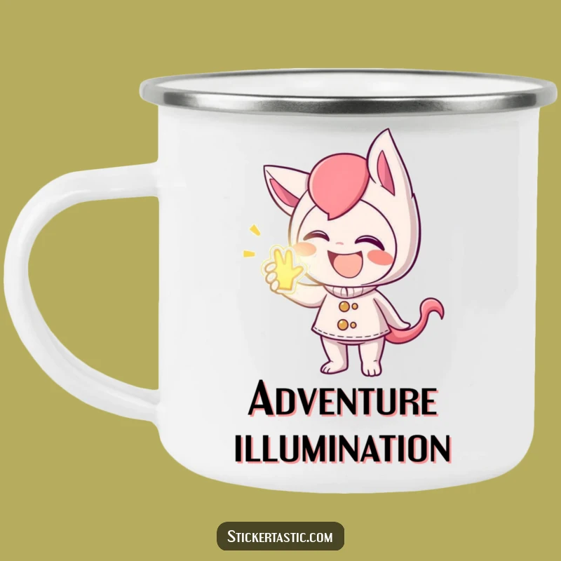Funny Giggling Sticker Campfire Mug - Adventure & Humor Gift!