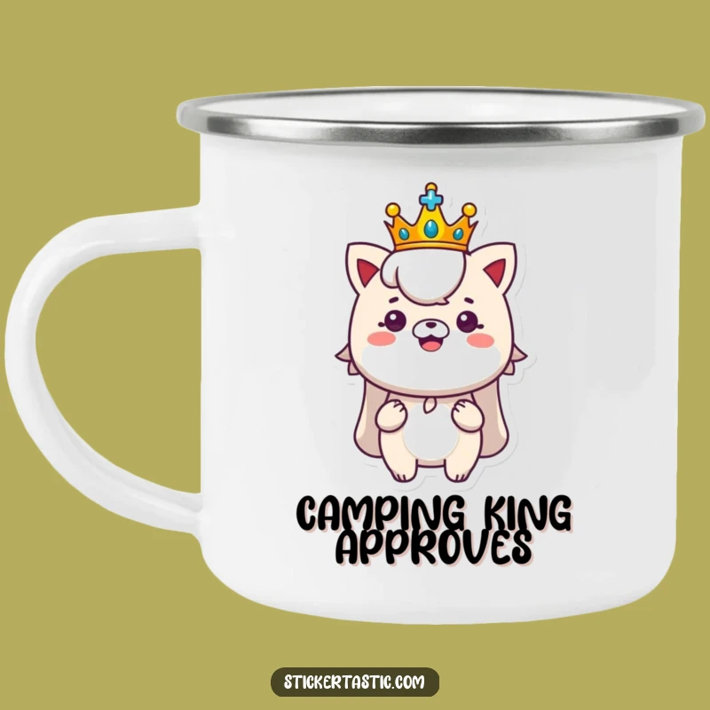 Funny Royal Camping Mug: Royal Adventures with Sticker Fun