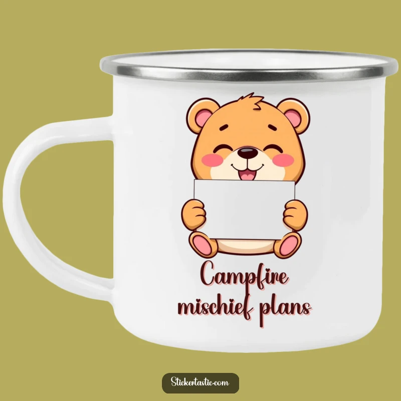 Funny Bear Adventure Mug: Mischievous Character Campfire Fun, Hilarious Gift!