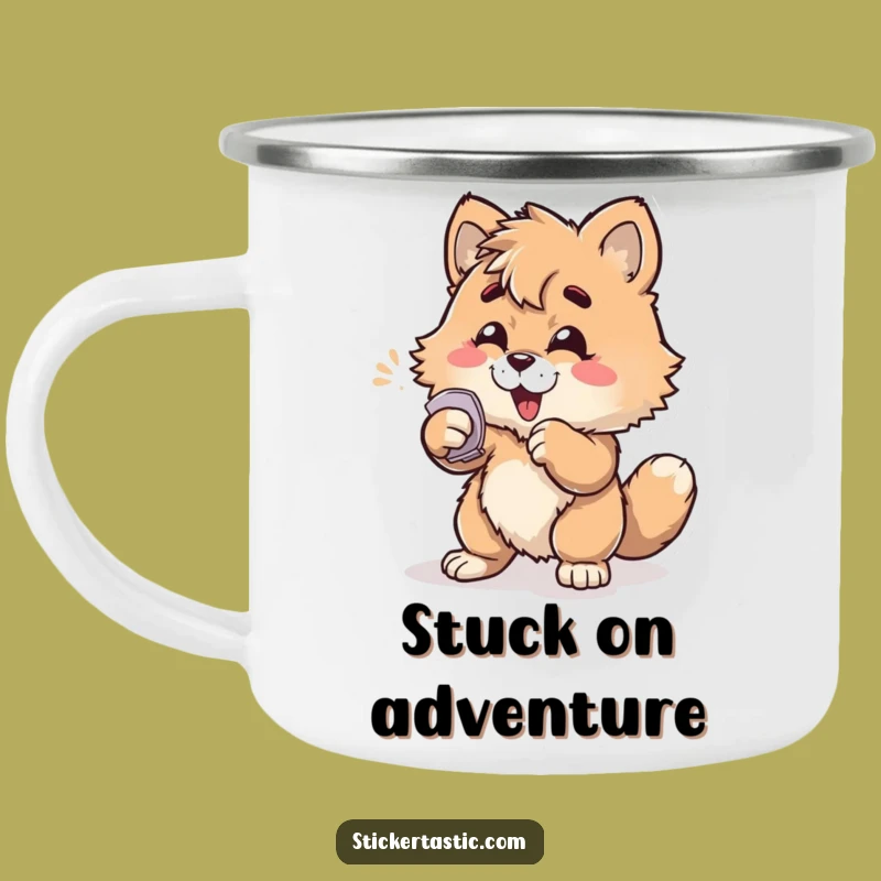 Funny Furry Adventure Sticker Mug: The Perfect Humorous Outdoor Gift