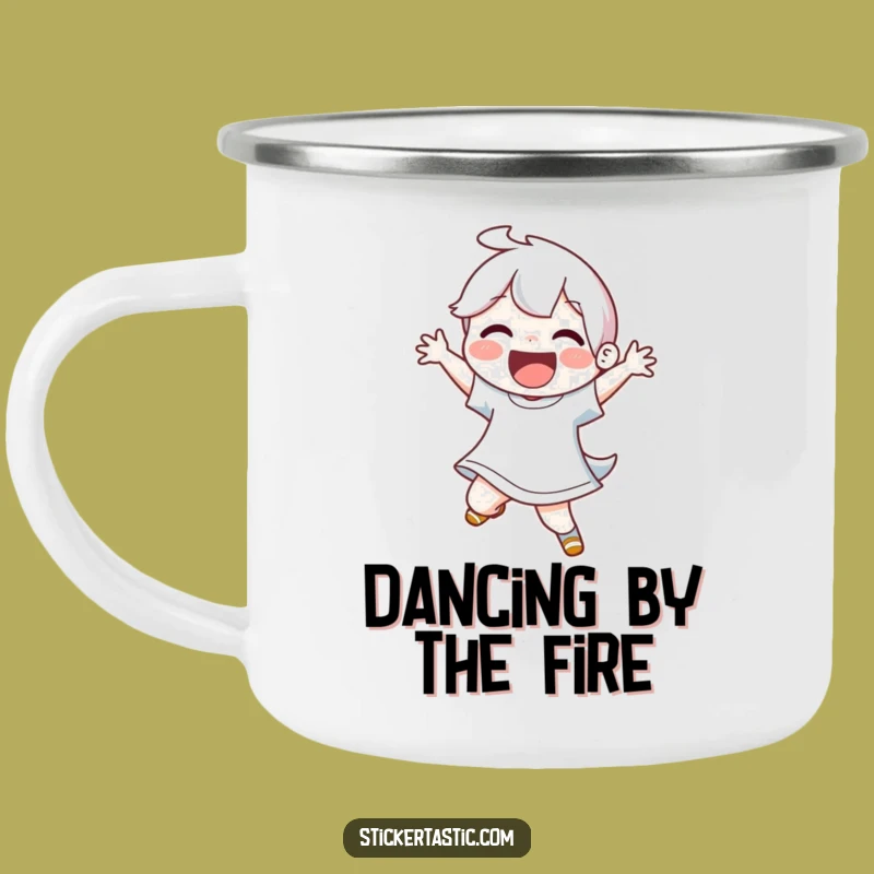 Funny Joyful Dancer Camping Mug: Energetic Adventure, Durable & Humorous Gift