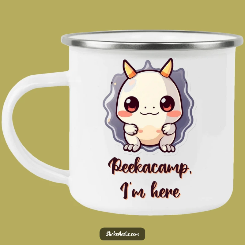 Funny Monster Sticker Camping Mug: Adorable Monster Campfire Cup, Perfect Funny Gift for Outdoors