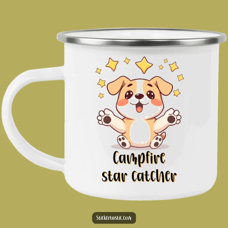 Funny Surprised Dog Camping Mug - Celestial Adventures Outdoors
