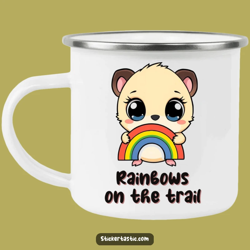 Funny Wide-Eyed Creature Camping Mug: Whimsical Sips for Outdoor Fun