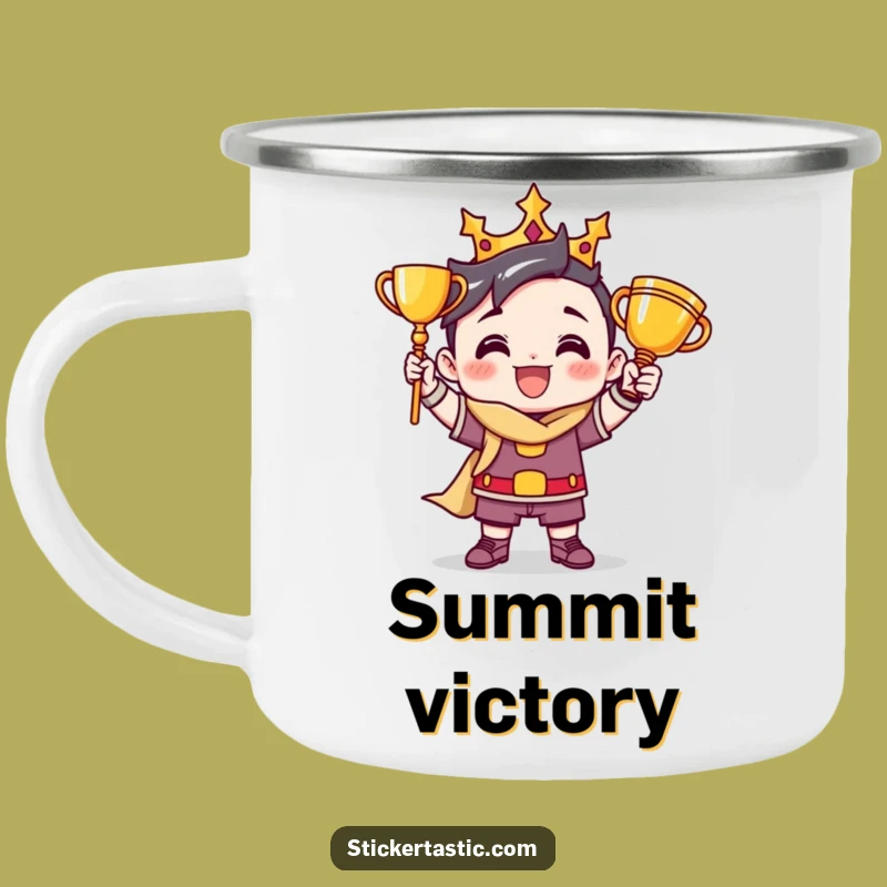 Funny Trophy Winner Enamel Mug - Celebrate Victories Under the Stars