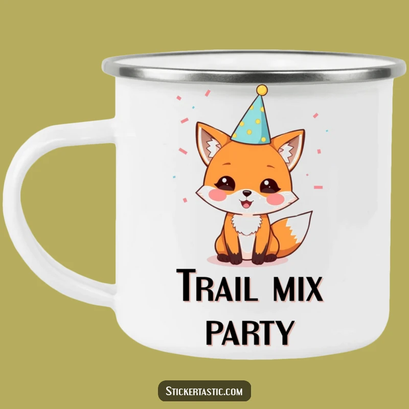 Funny Fox Party Camping Mug: Delighted Character Adventure Celebration Gift