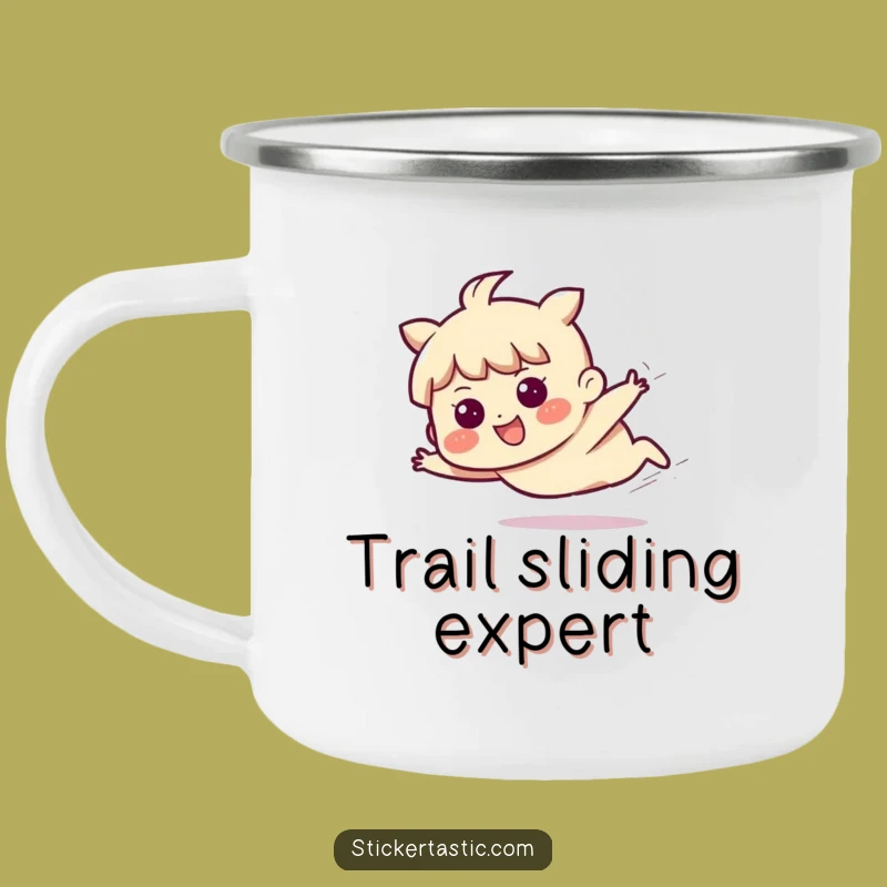 Sliding Fun Camping Mug - Funny Determined Character Outdoor Gift