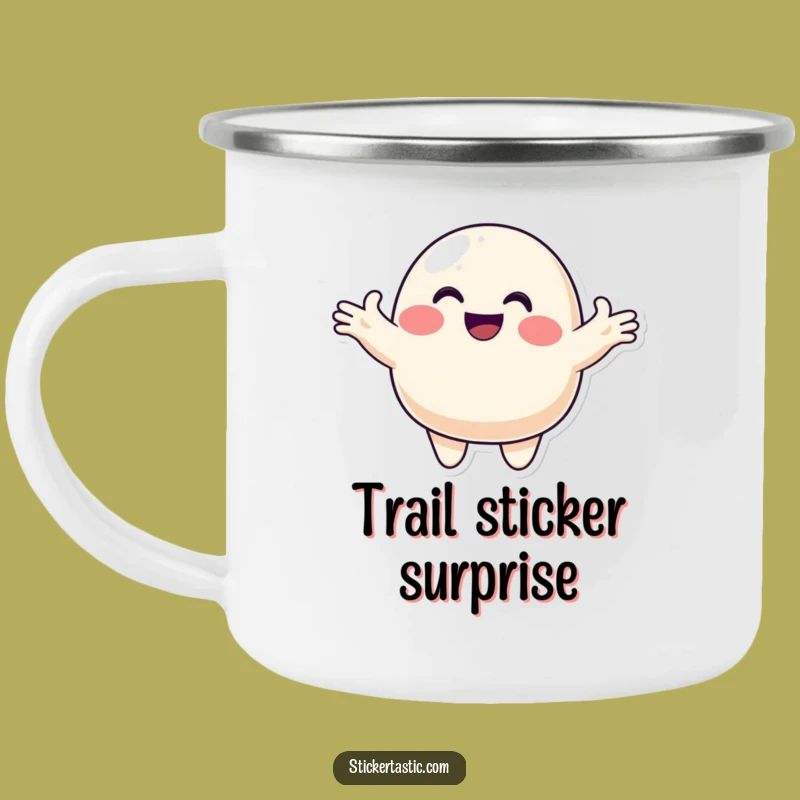 Funny Blob Adventure Mug: Smiling Character Campfire Fun, Hilarious Gift!