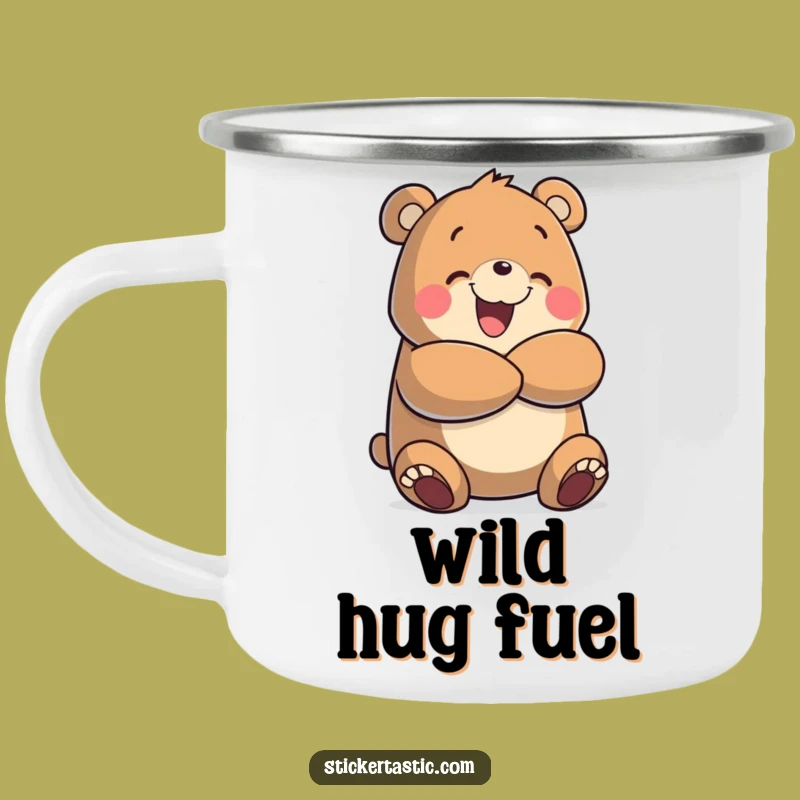 Funny Bear Hug Camping Mug: Cheerful Character Adventure Hug Gift