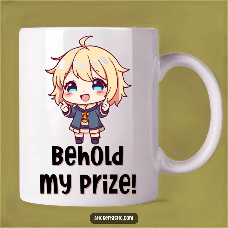 Funny Sticker Fan Mug - Happy Character Showcase - Perfect Funny Gift!