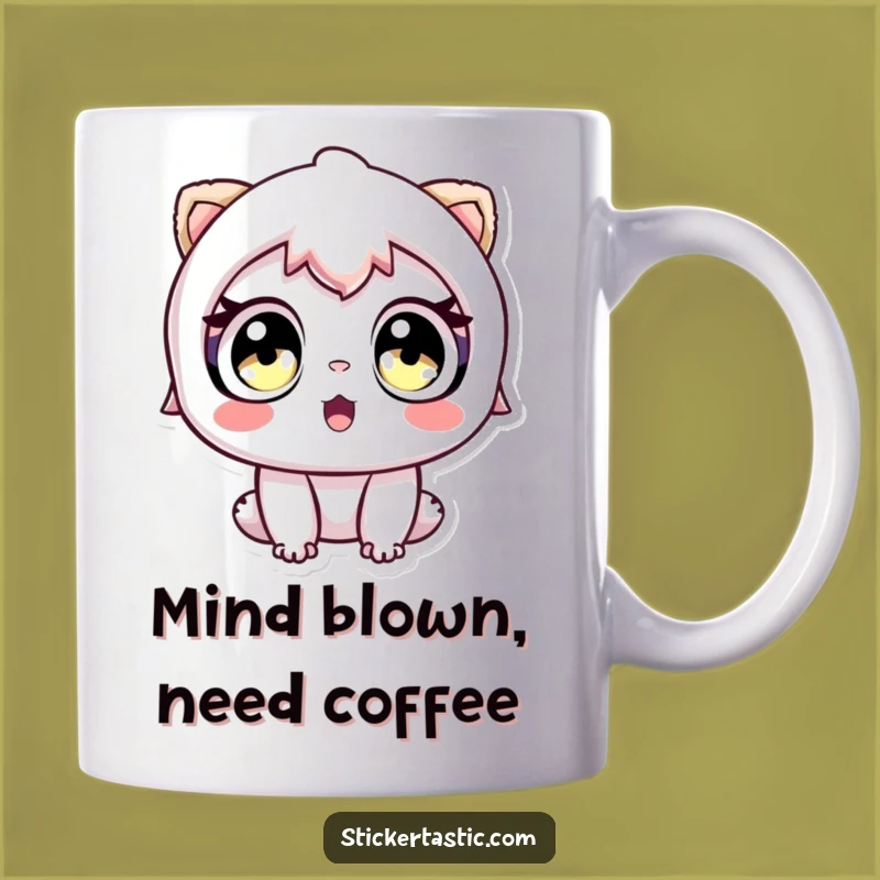 Funny Awe-Struck Sticker Fan Mug: A Gift of Wonder