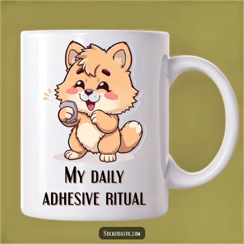 Funny Furry Sticker Fiend Mug: The Perfect Humorous Gift for Sticker Lovers