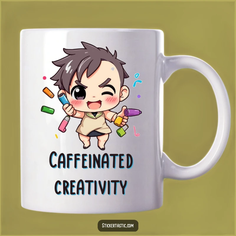 Funny Juggling Markers Mug: Determined Artist Design, Perfect Funny Gift for Creative Souls