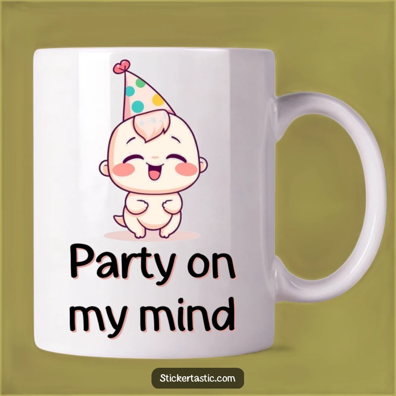 Funny Party Hat Character Mug: Giggling Fun, Perfect Humorous Celebration Gift