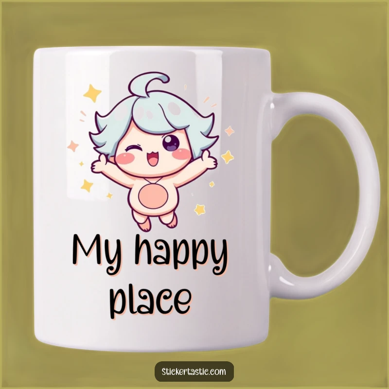 Funny Sparkle Character Mug: Cheerful Bouncing Design, Perfect Gift for Joyful Mornings