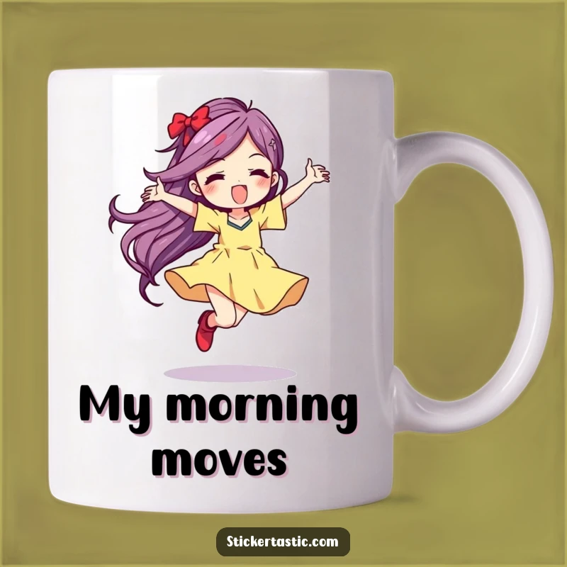 Funny Dancing Character Mug: Wild Moves, Vibrant Color Splash - Perfect Gift!