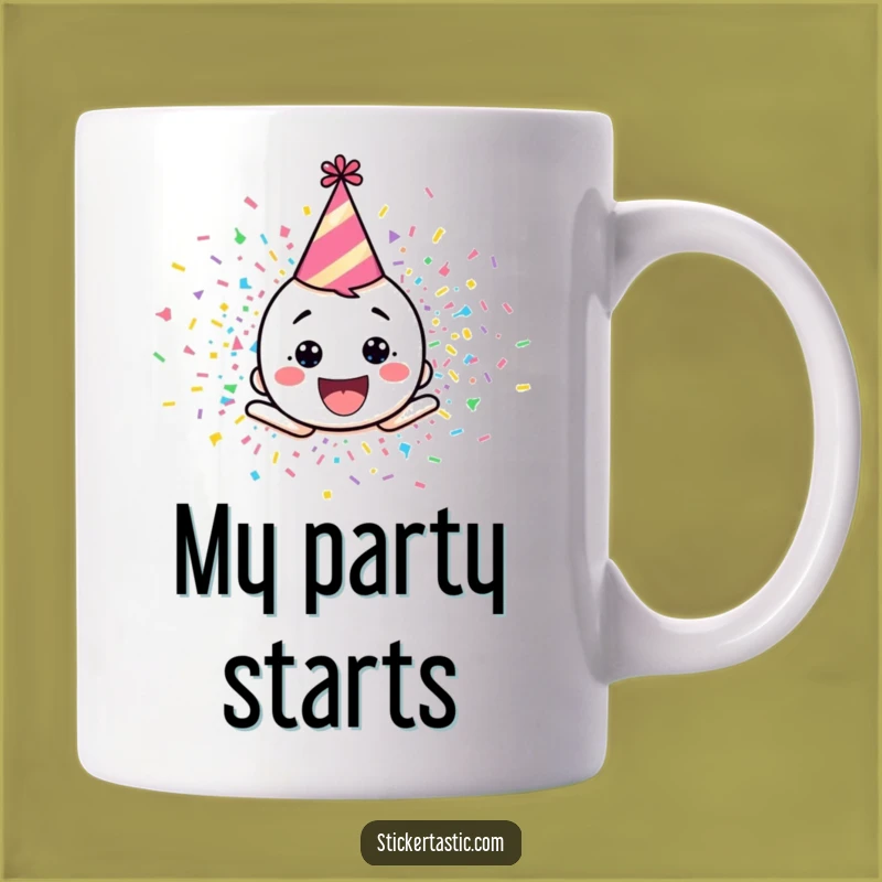 Funny Exploding Confetti Character Mug - Celebrate Every Moment Hilariously