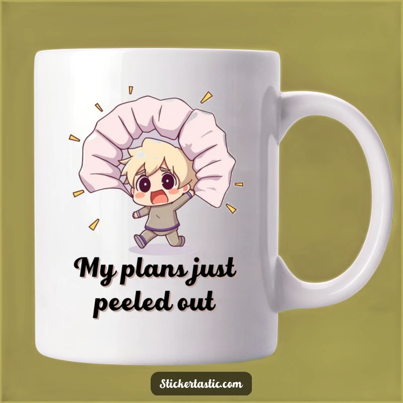 Funny Shocked Sticker Unfurling Mug - Hilarious Reaction Gift for Sticker Lovers