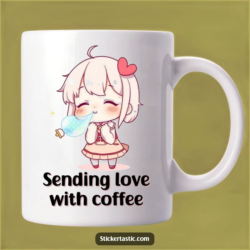 Funny Kissing Character Mug: Love Sticker Art, Romantic & Humorous Funny Gift