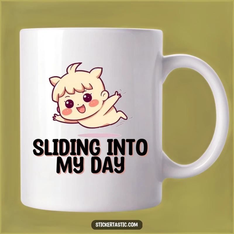 Sliding Fun Mug - Funny Determined Character Gift