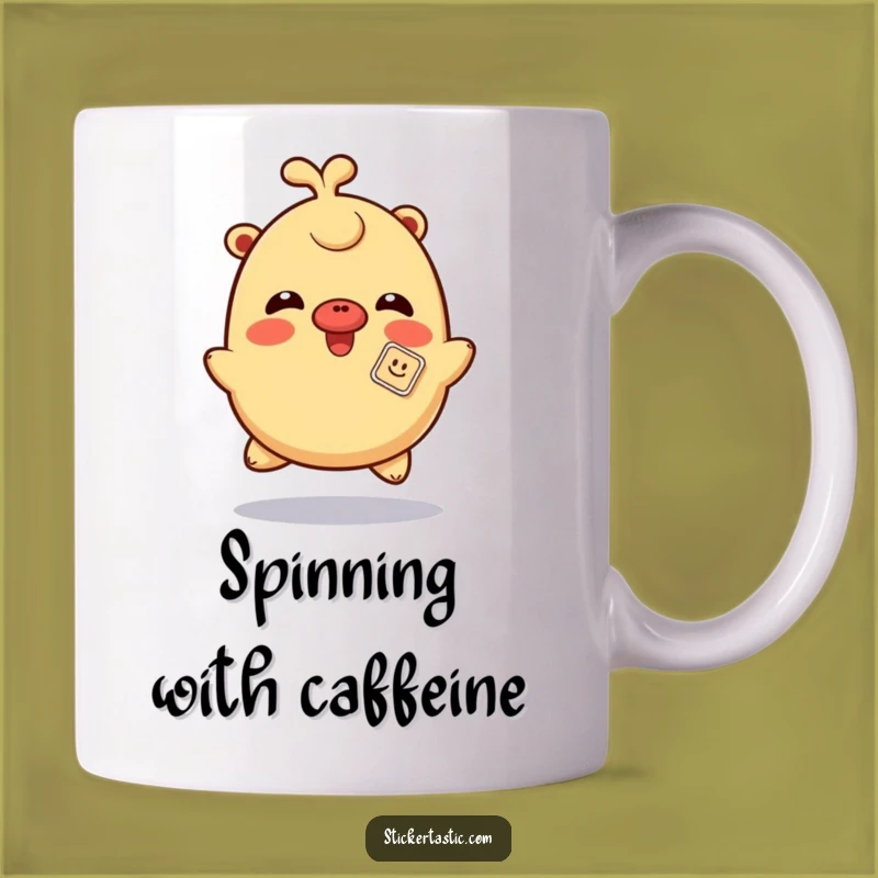 Funny Giggling Sticker Mug: Spin with Laughter and Joy