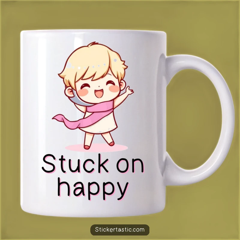 Funny Tape Dance Mug: Happy Character Design, Perfect Funny Gift for Organized Fun