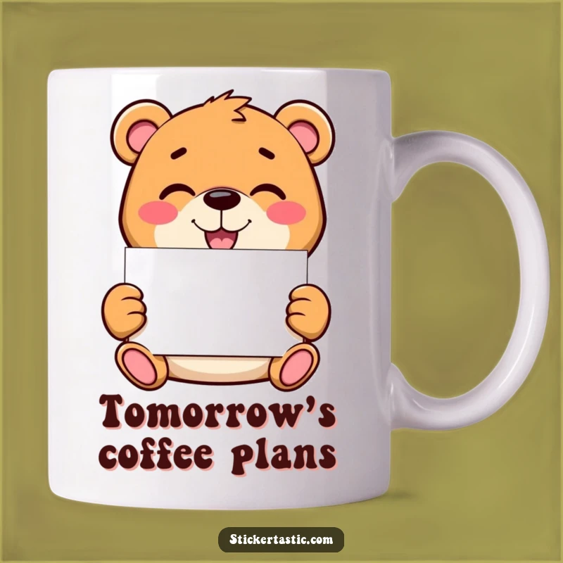 Funny Bear Sticker Mug: Mischievous Character Fun, Perfect Gift!