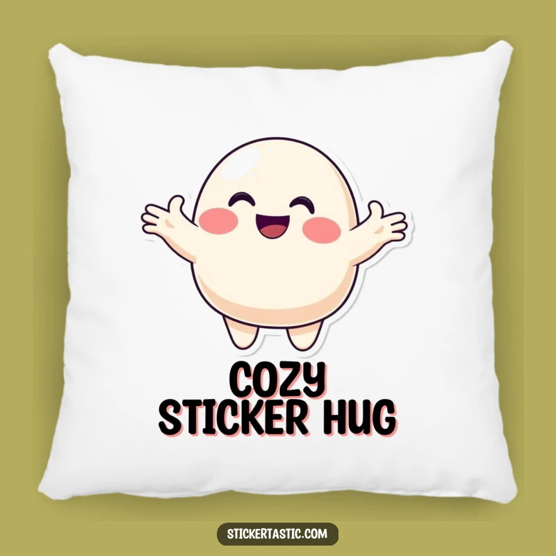 Funny Blob Cozy Pillow: Smiling Character Comfort, Hilarious Gift!