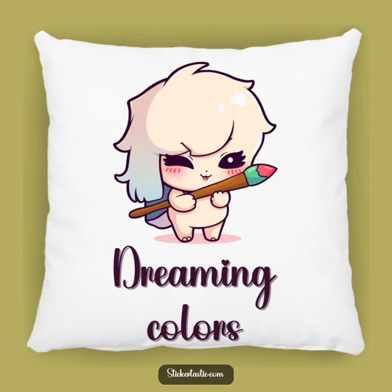 Funny Winking Artist Pillow - Cozy Up with Creative Fun