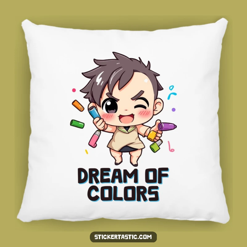 Funny Juggling Markers Pillow: Artistic Comfort, Perfect Funny Gift for Creative Spaces