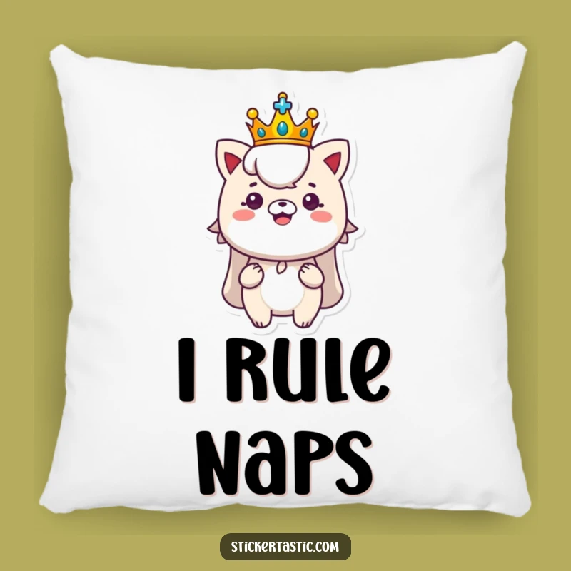 Funny Royal Pillow: Regal Comfort with a Sticker Surprise