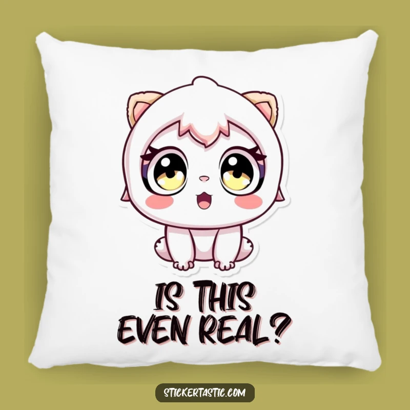 Funny Awe Sticker Pillow: Cozy Comfort and Wonder