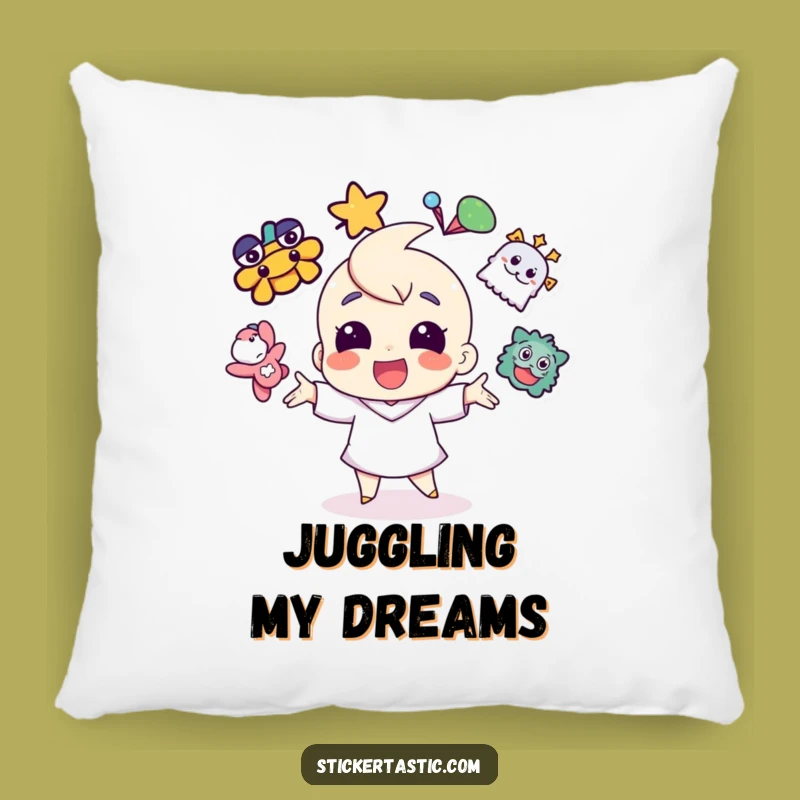 Funny Sticker Juggling Pillow - Cozy Comfort & Bright Vibes