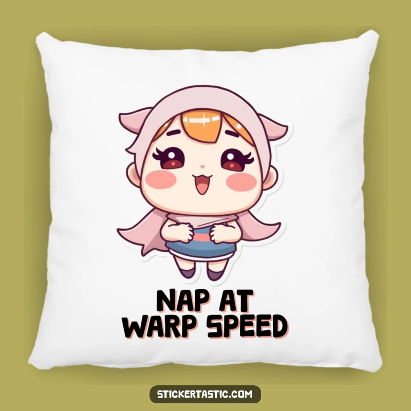 Funny Fast Sticker Character Pillow - Snuggle Up with Speed & Humor - Funny Gift!