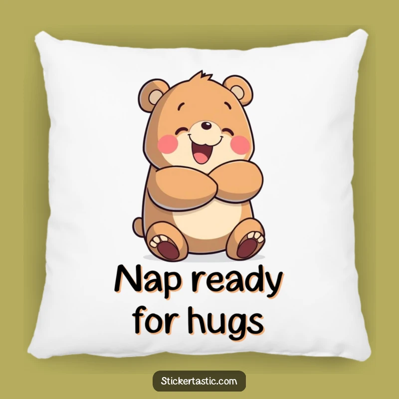 Funny Bear Hug Pillow: Cheerful Character Comfort, Cozy Hug Gift