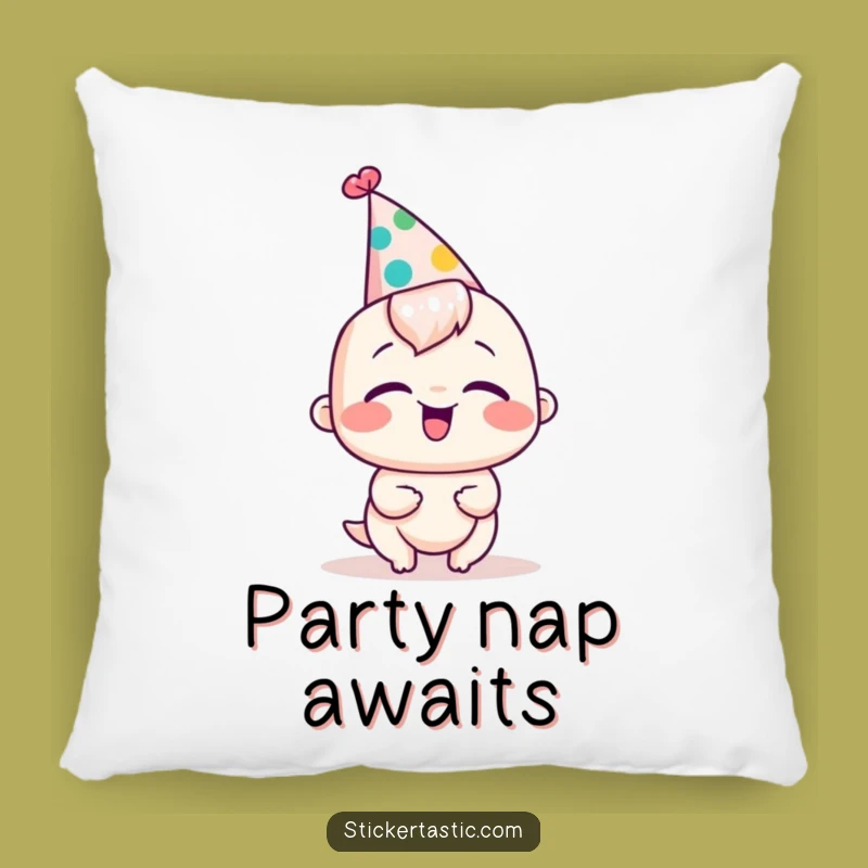 Funny Party Hat Pillow: Giggling Character Comfort, Cozy & Hilarious Gift