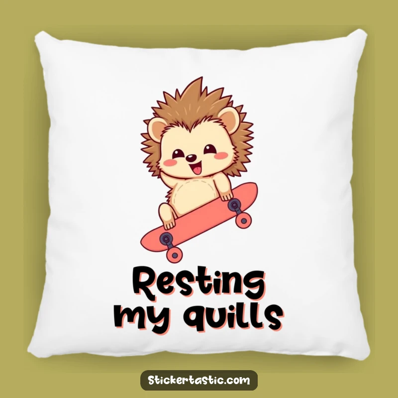 Funny Hedgehog Skateboard Pillow: Comfy Thrills and Spiky Fun