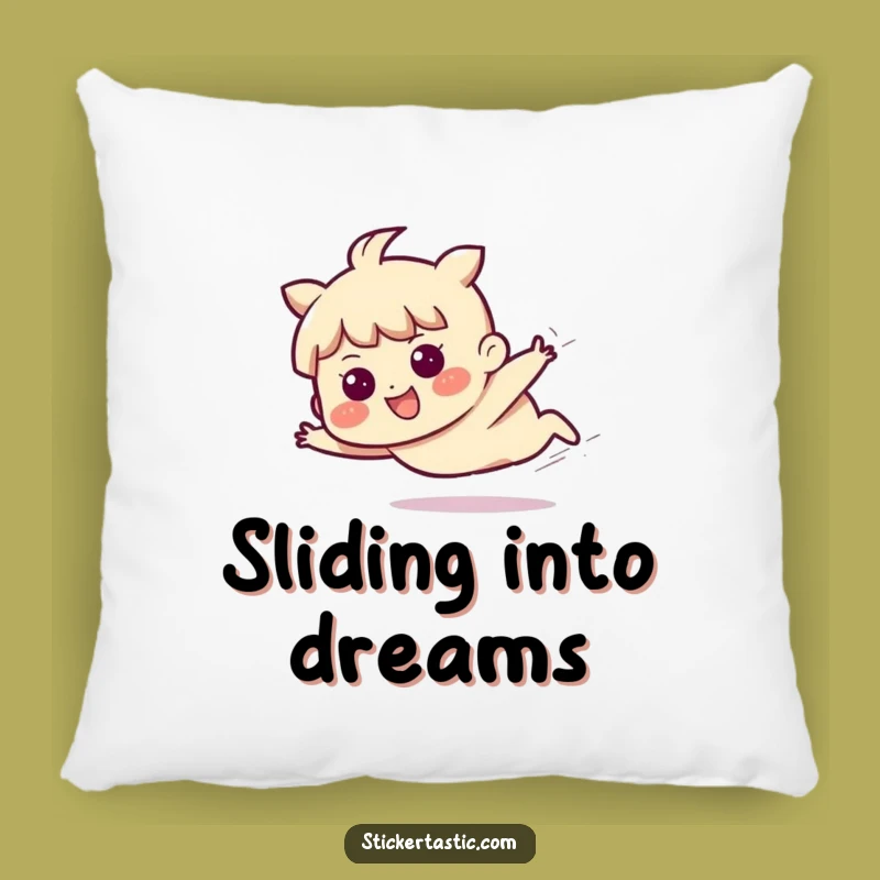 Sliding Fun Pillow - Funny Determined Character Cushion