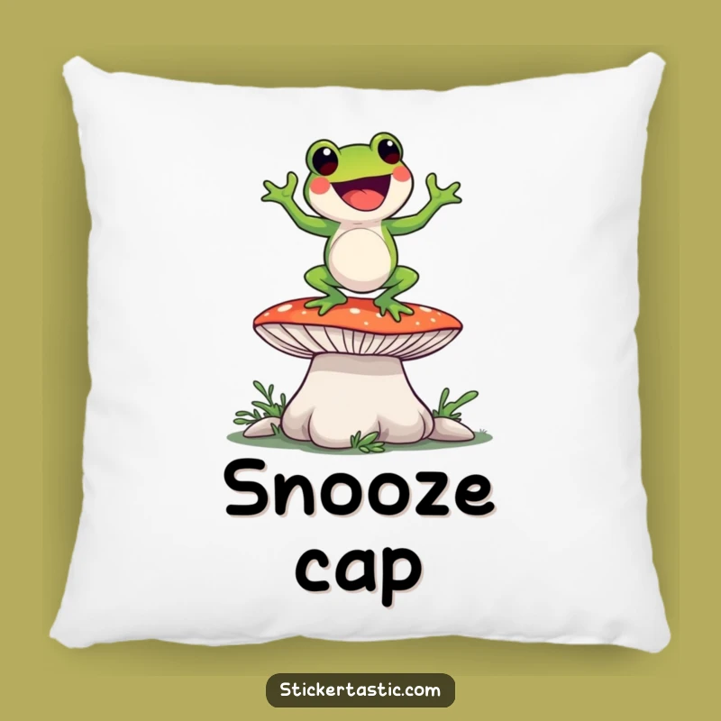Funny Frog Dance Pillow - Cozy Mushroom Groover Cushion Gift