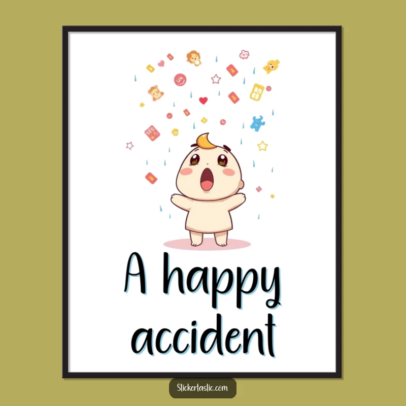 Funny Sticker Shower Digital Art: Instant Hilarious Surprise Download, Perfect Funny Gift