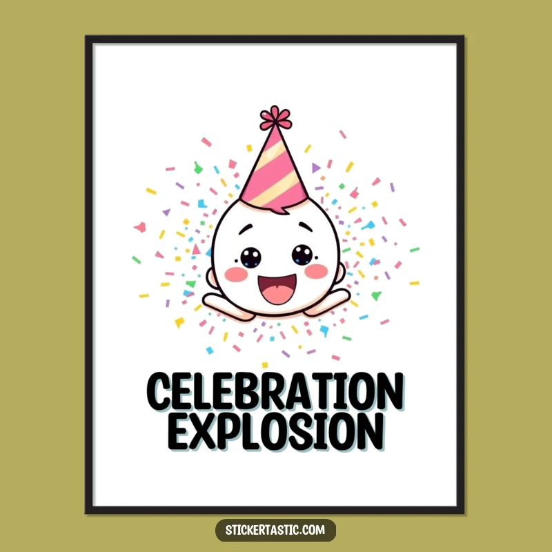 Funny Confetti Explosion Digital Art - Instant Celebration for Your Walls