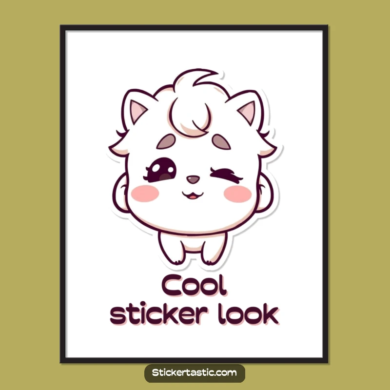 Funny Cool Sticker Eyebrow Wiggle Digital Art - Instant Fun for Your Walls