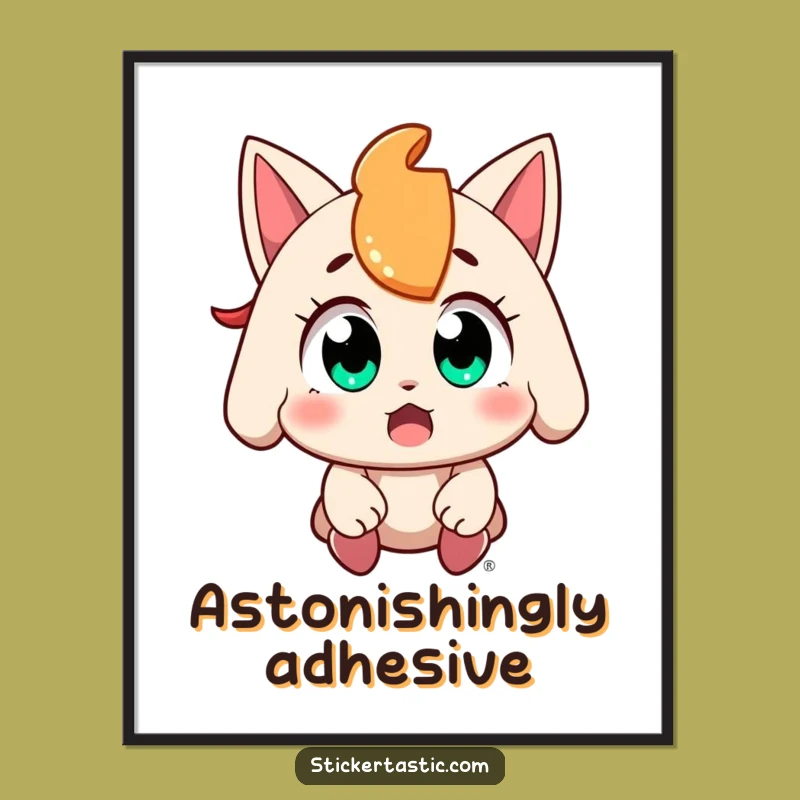 Funny Amazed Sticker Digital Art: Instant Surprise for Your Walls