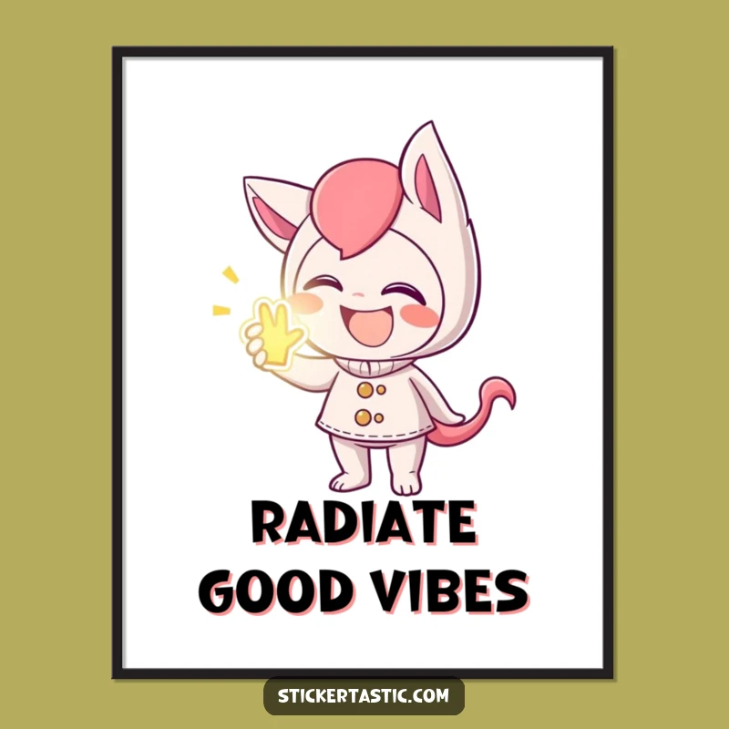 Funny Giggling Sticker Character Digital Art - Instant Joyful Decor Gift