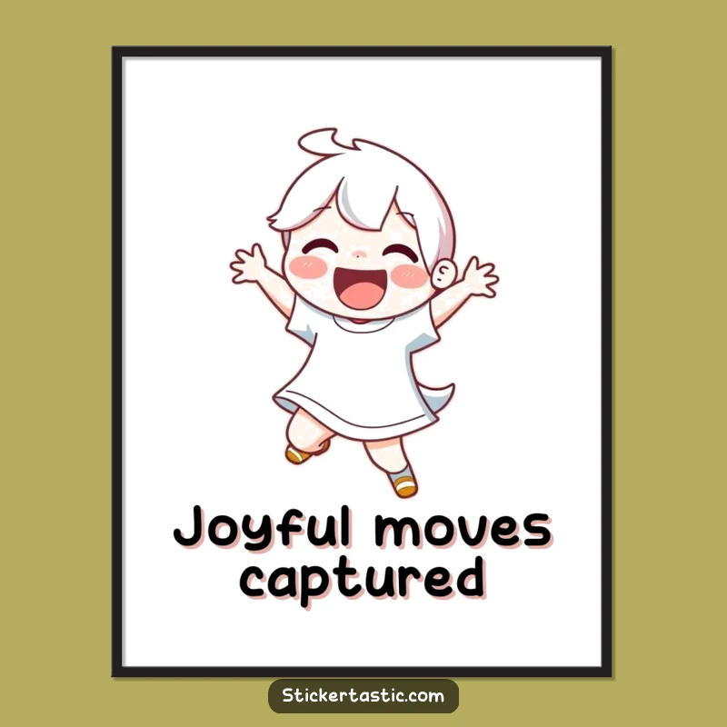 Funny Joyful Dancer Digital Art: Energetic Print, Instant Humorous Decor